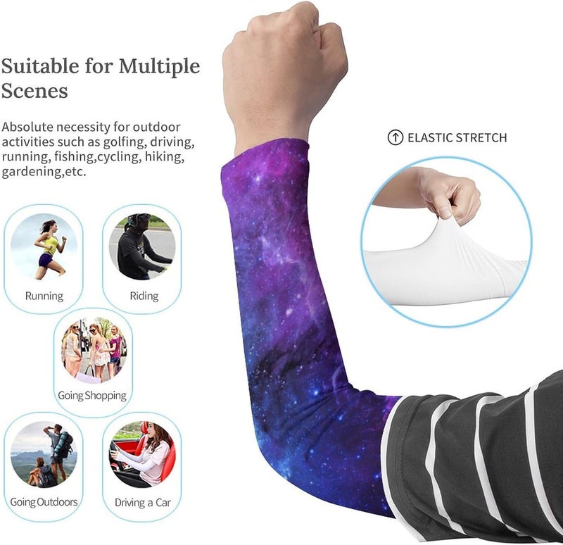 QiErDesign Marble Sports Compression Arm Sleeves for Men & Women - Youth Arm Sleeve Baseball Volleyball Sleeves & Basketball Sleeve - Image 2